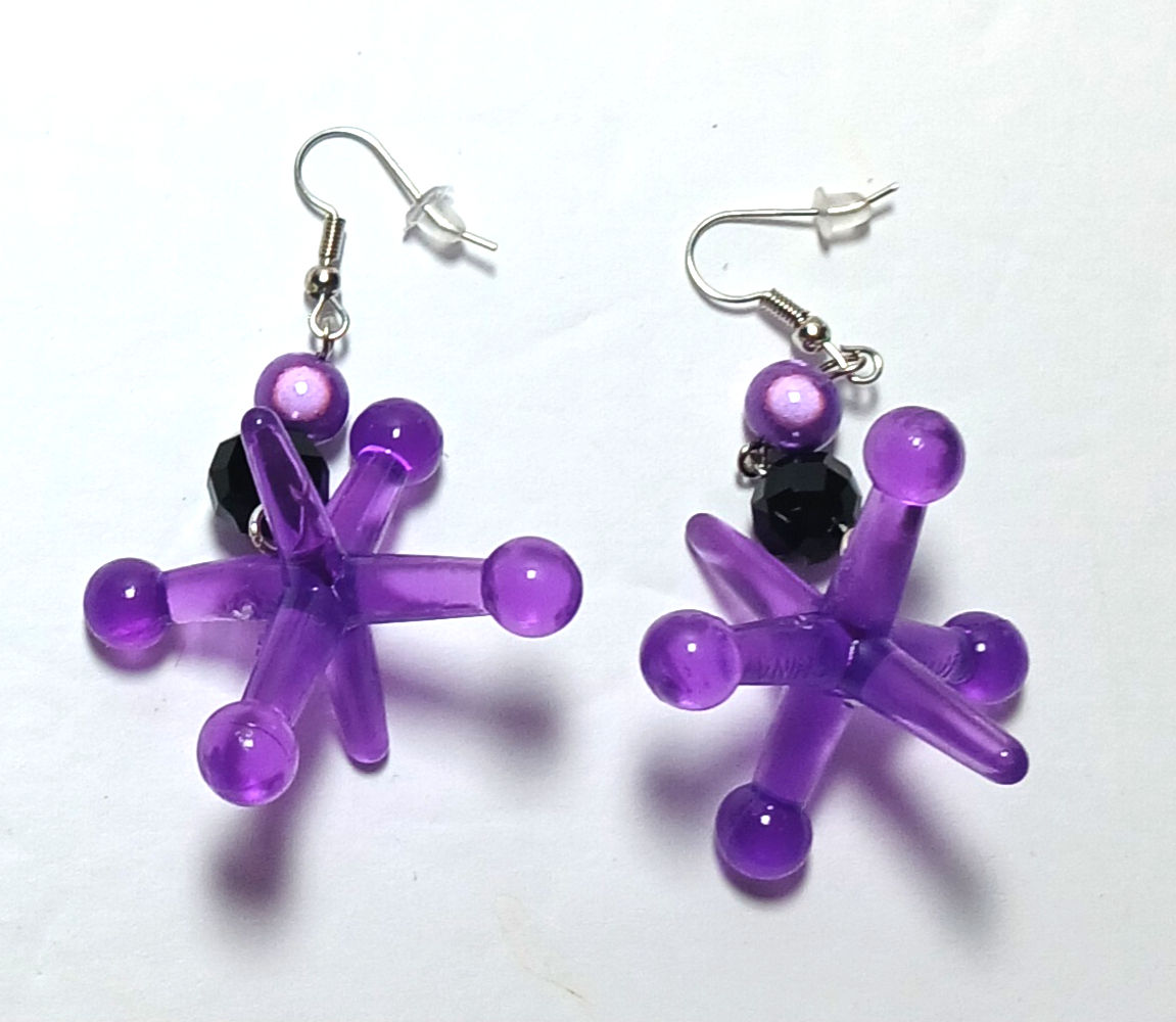 Where did you get those Quirkey Earrings/ purple jacks