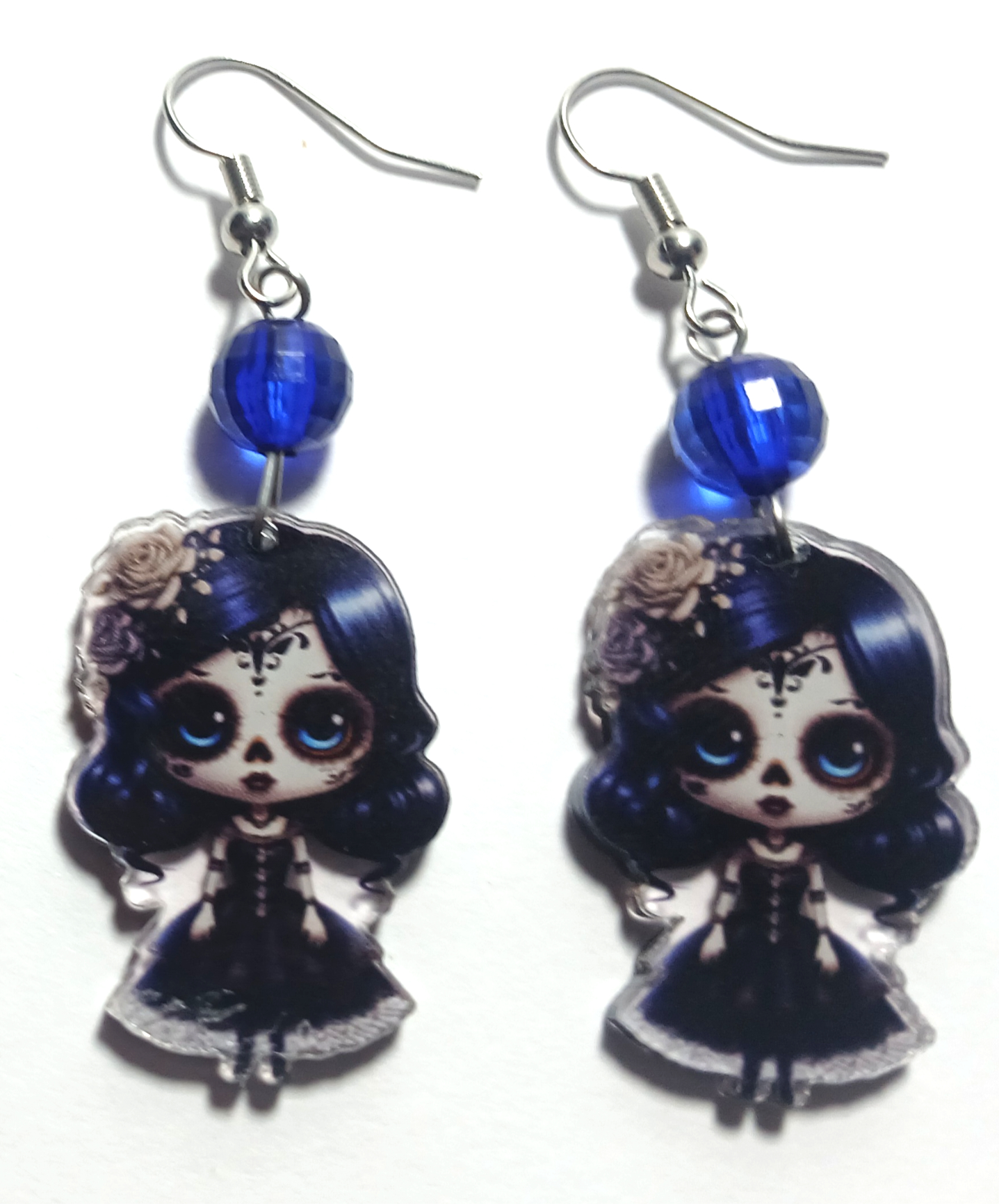 Where did you get those Halloween Earrings/Day of the dead-Blue