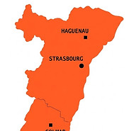Secteur d'intervention de notre camion monte-meuble grande hauteur en Alsace (67, 68), incluant Strasbourg et Mulhouse.