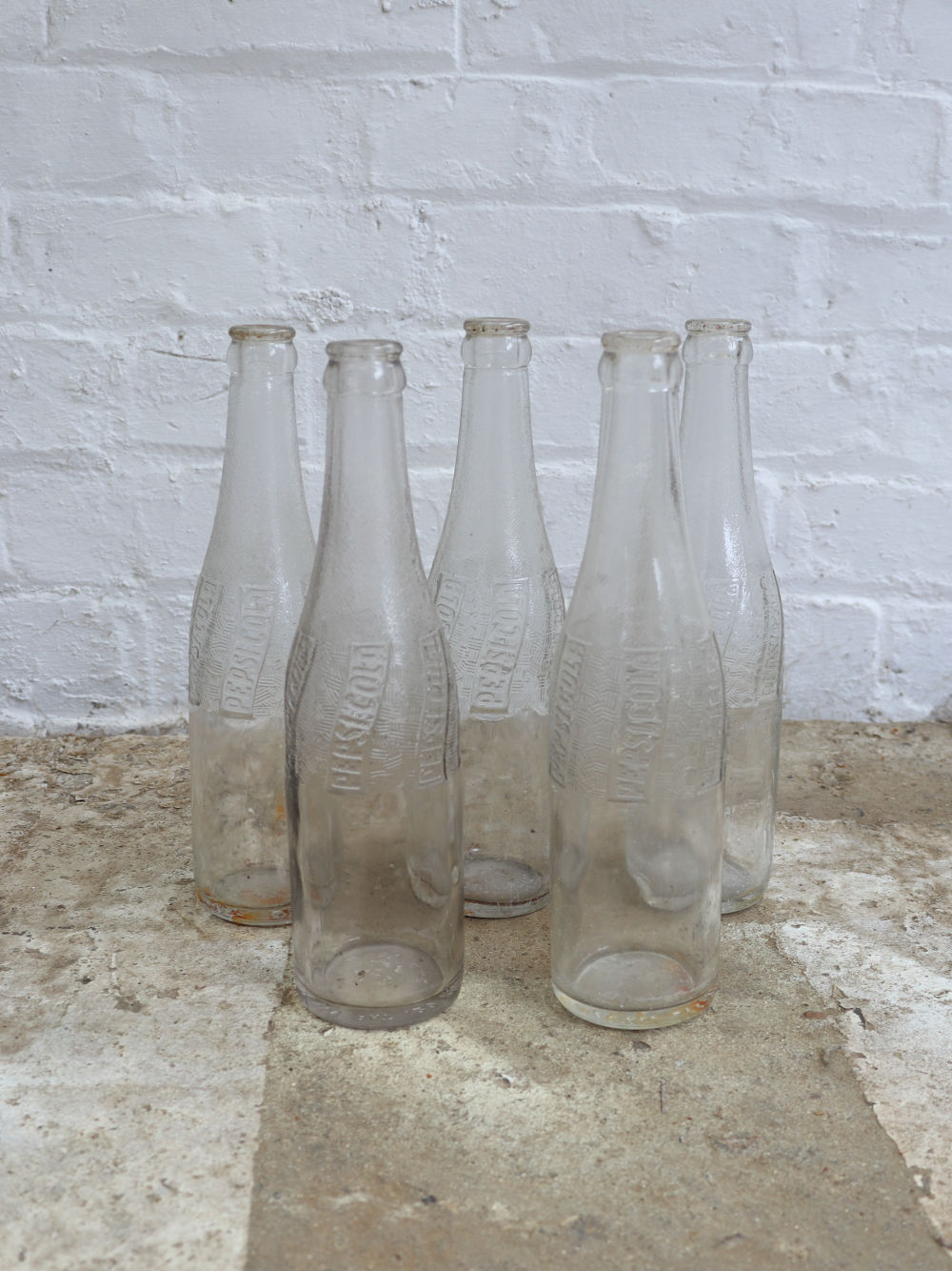 5 x Vintage 1940s Pepsi Bottles