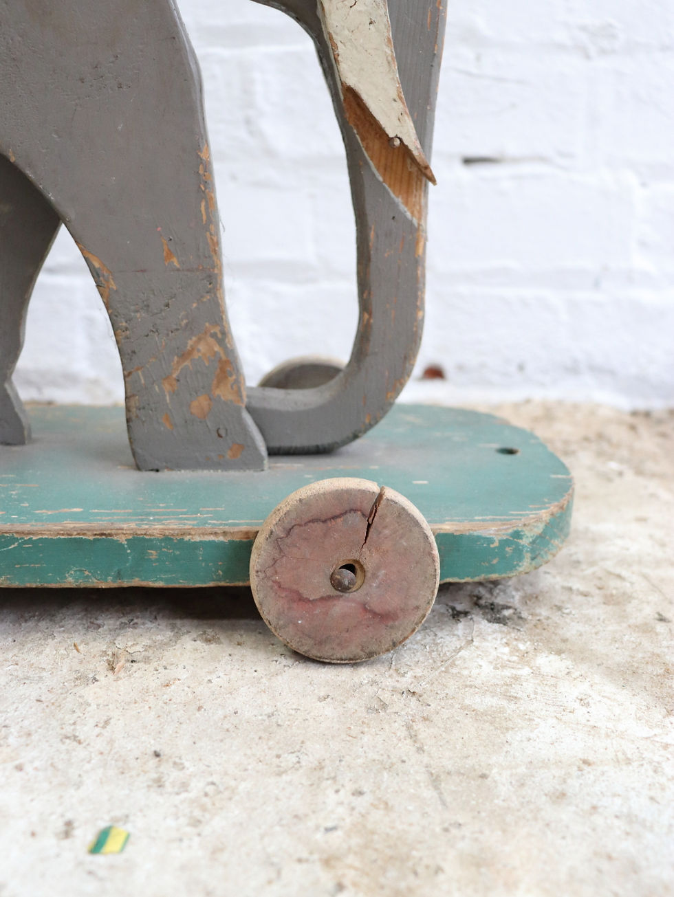 Thumbnail: Lovely Large Antique French Wooden Pull Along Toy