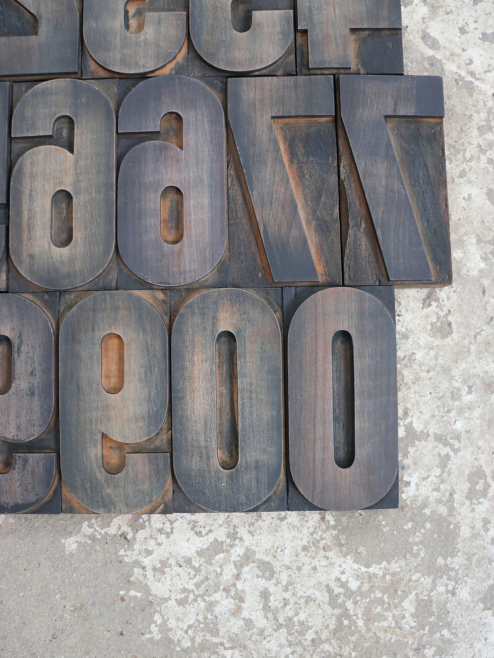 Thumbnail: 2 x Sets Of 10 Large Vintage French Printers Numbers