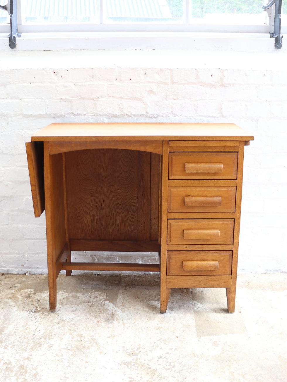 Thumbnail: Beautiful Small Vintage French Wooden Desk
