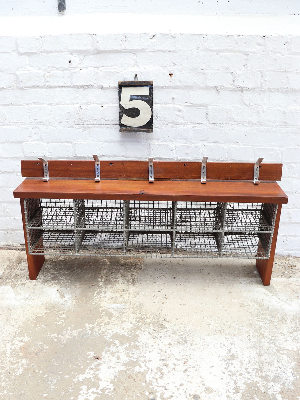 Thumbnail: Mid Century School Coat Hook Rack