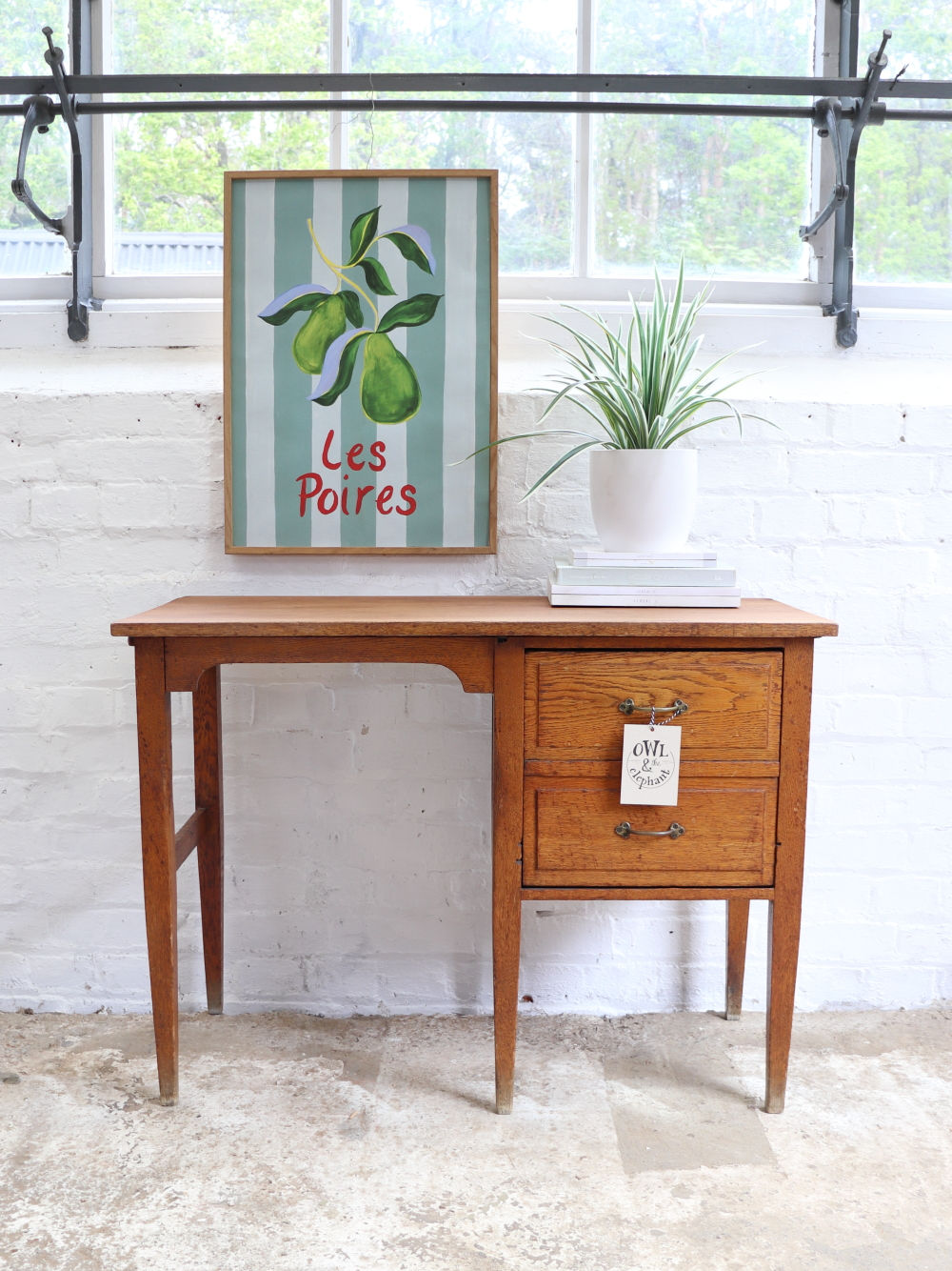 Beautiful Vintage French Oak Desk