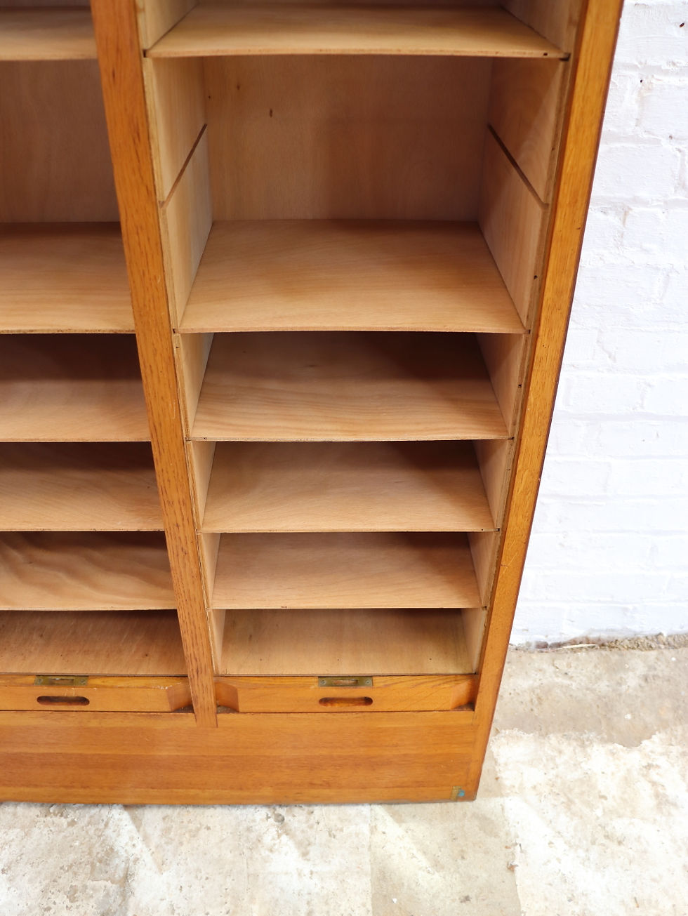 Thumbnail: Beautiful Vintage French Double Tambour Fronted Cabinet