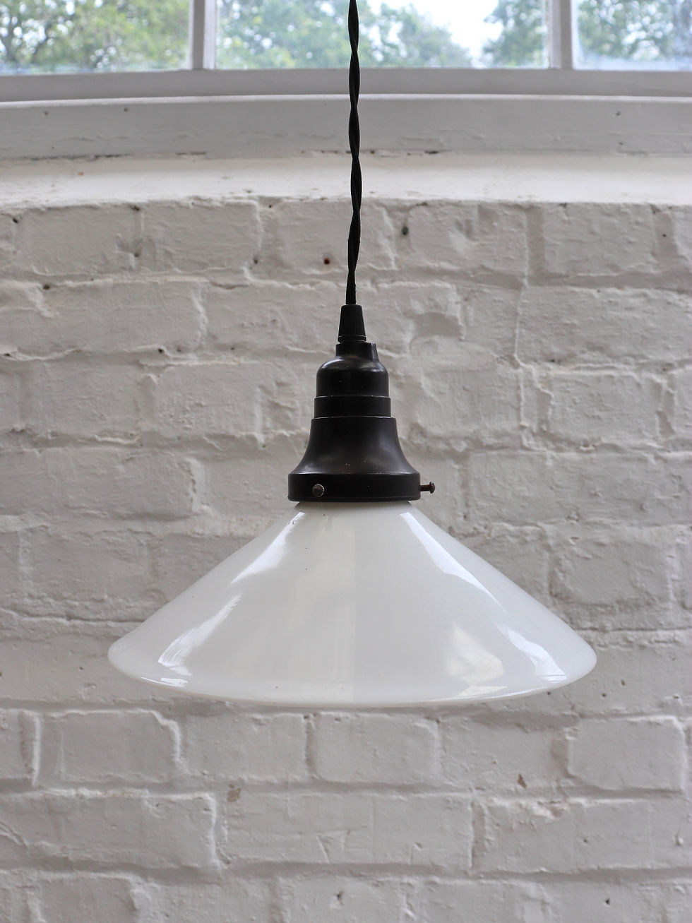 Thumbnail: Vintage French Opaline Coolie Pendant Shade