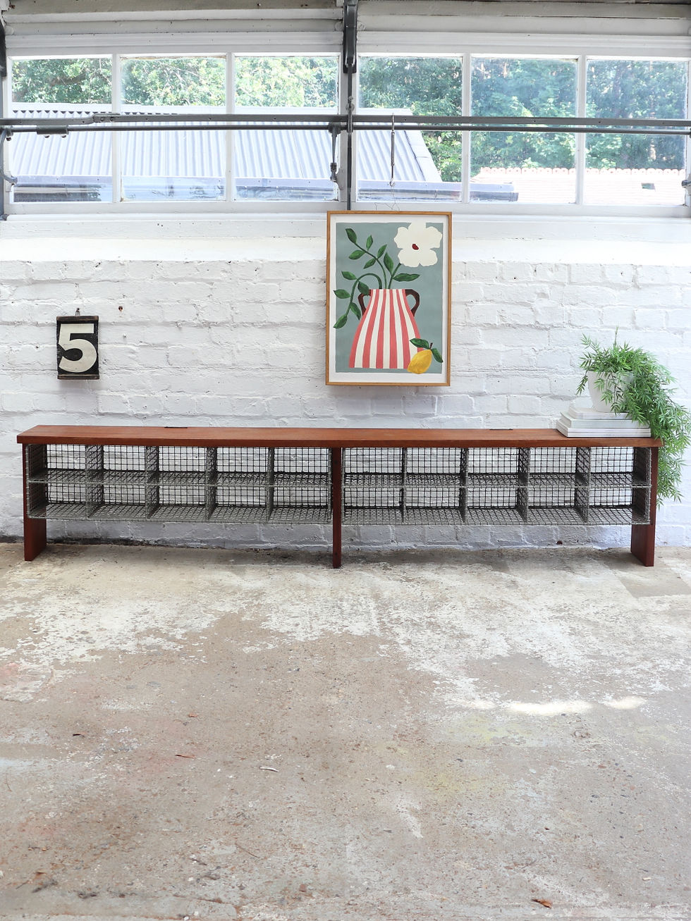 Thumbnail: Lovely Large Vintage School Bench With Shoe Storage