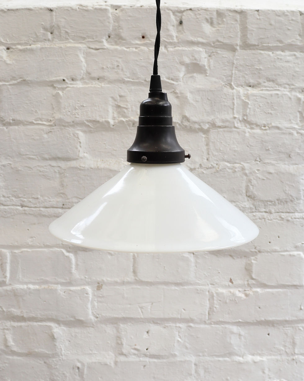 Thumbnail: Vintage French Opaline Coolie Pendant Shade