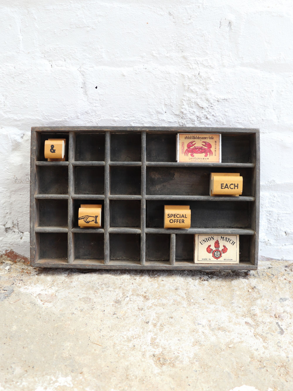 Original Small Vintage Letterpress Printers Drawers