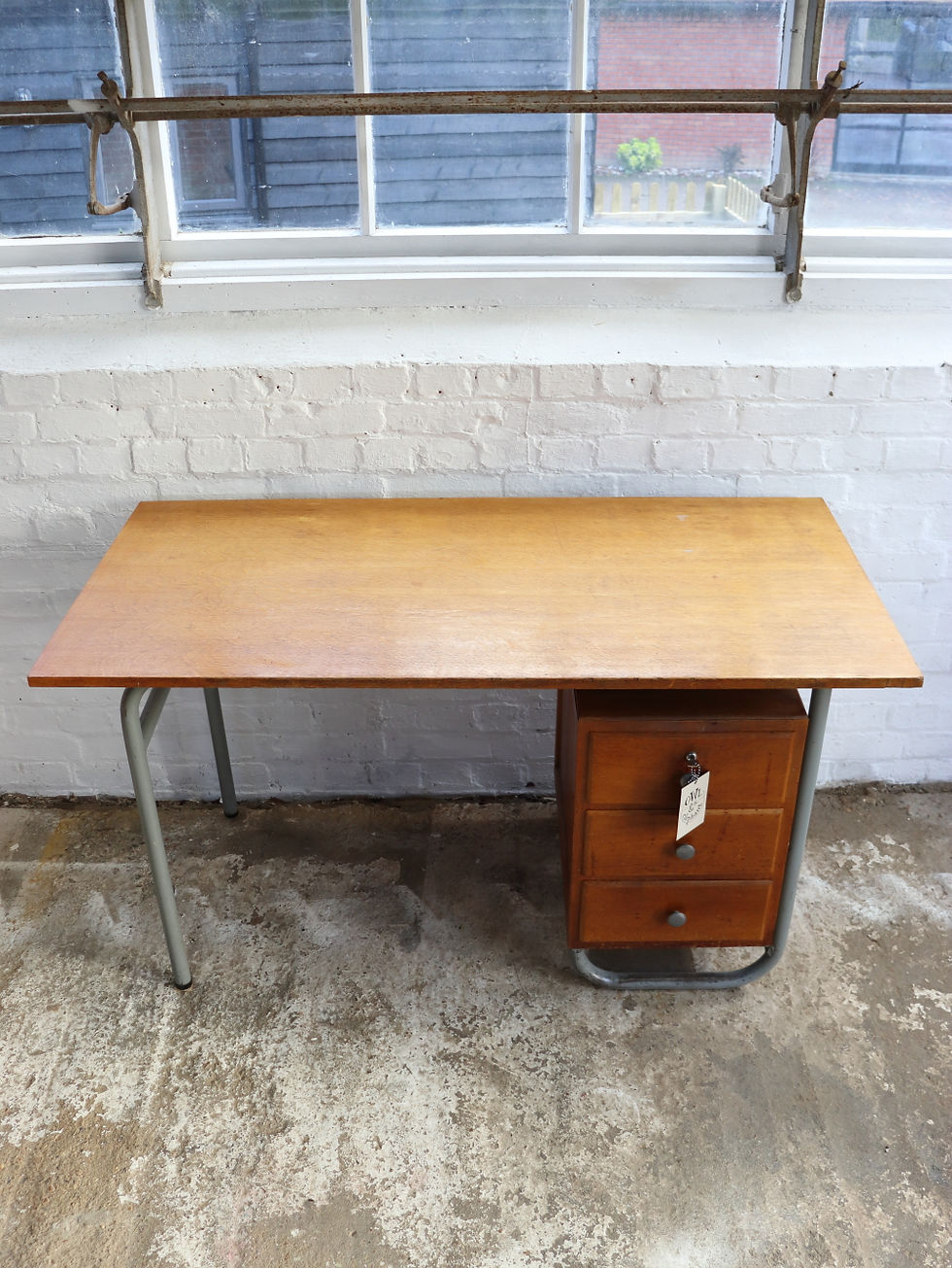 Thumbnail: Gorgeous Large Vintage French Teachers Desk