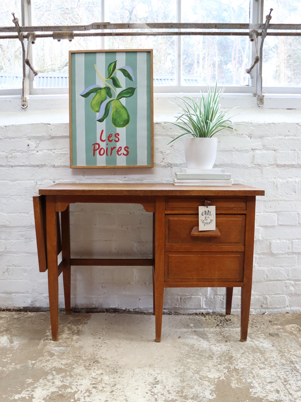 Beautiful Vintage French Oak Desk