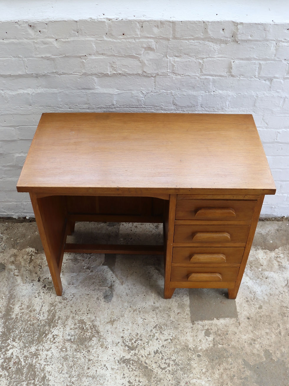Thumbnail: Beautiful Small Vintage French Wooden Desk