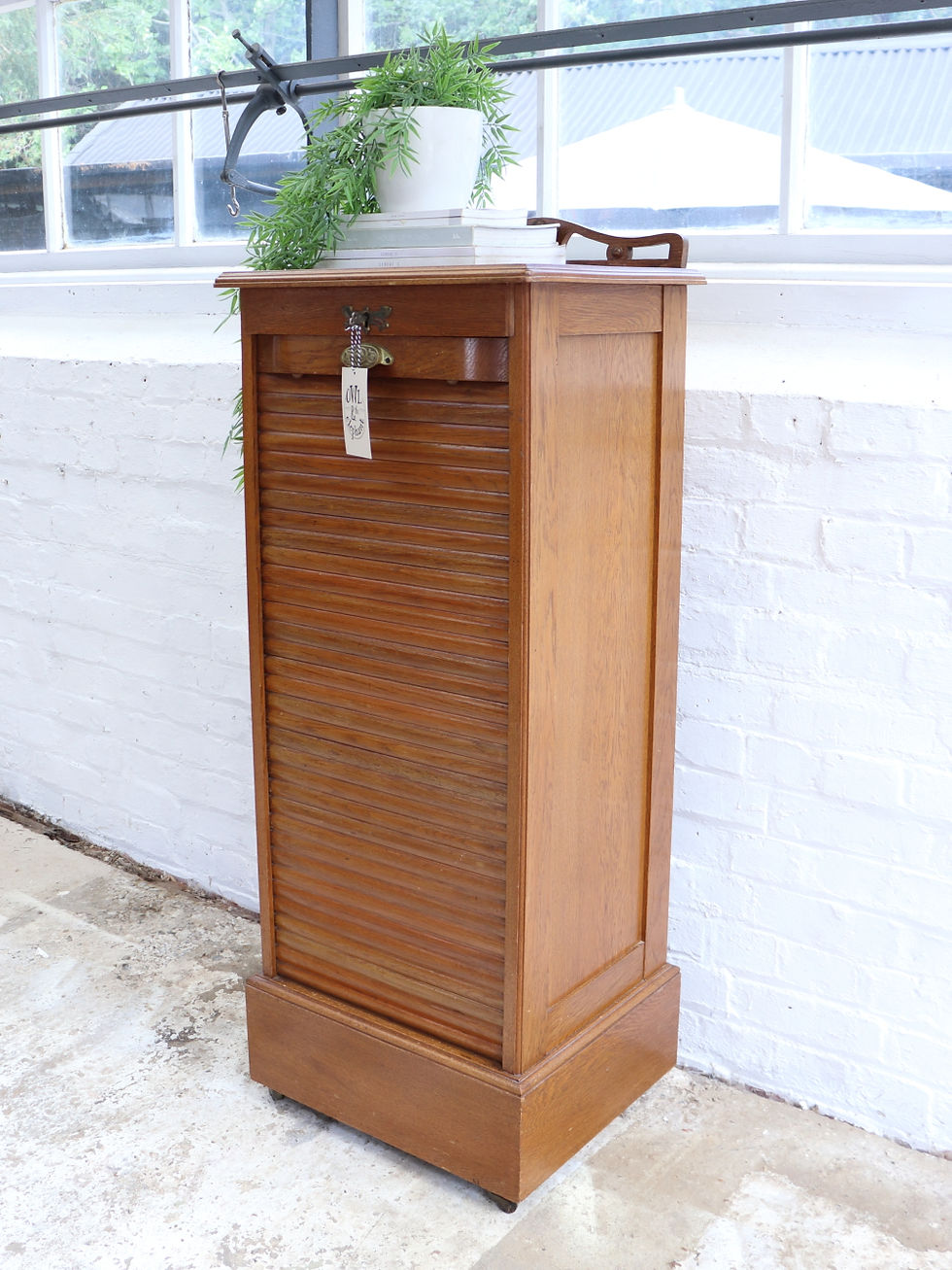 Thumbnail: Beautiful Antique French Tambour Cabinet