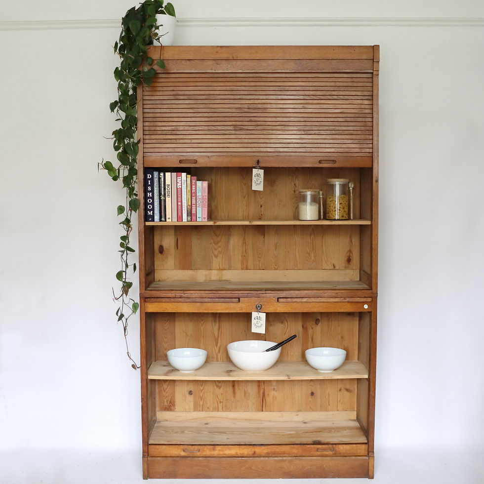 Thumbnail: Stunning Oak Large JB French Double Tambour Cabinet