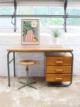 Beautiful Large Vintage French School Desk