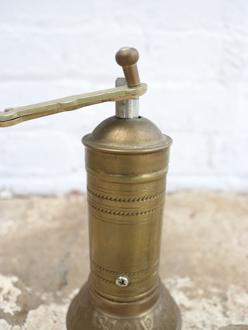 Thumbnail: Lovely Vintage Brass Turkish Coffee Grinder