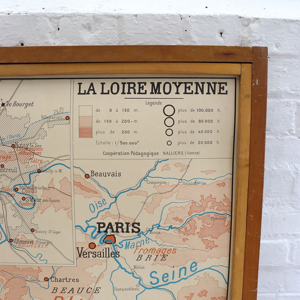 Thumbnail: Vintage Double Sided French School Map - Loire Valley