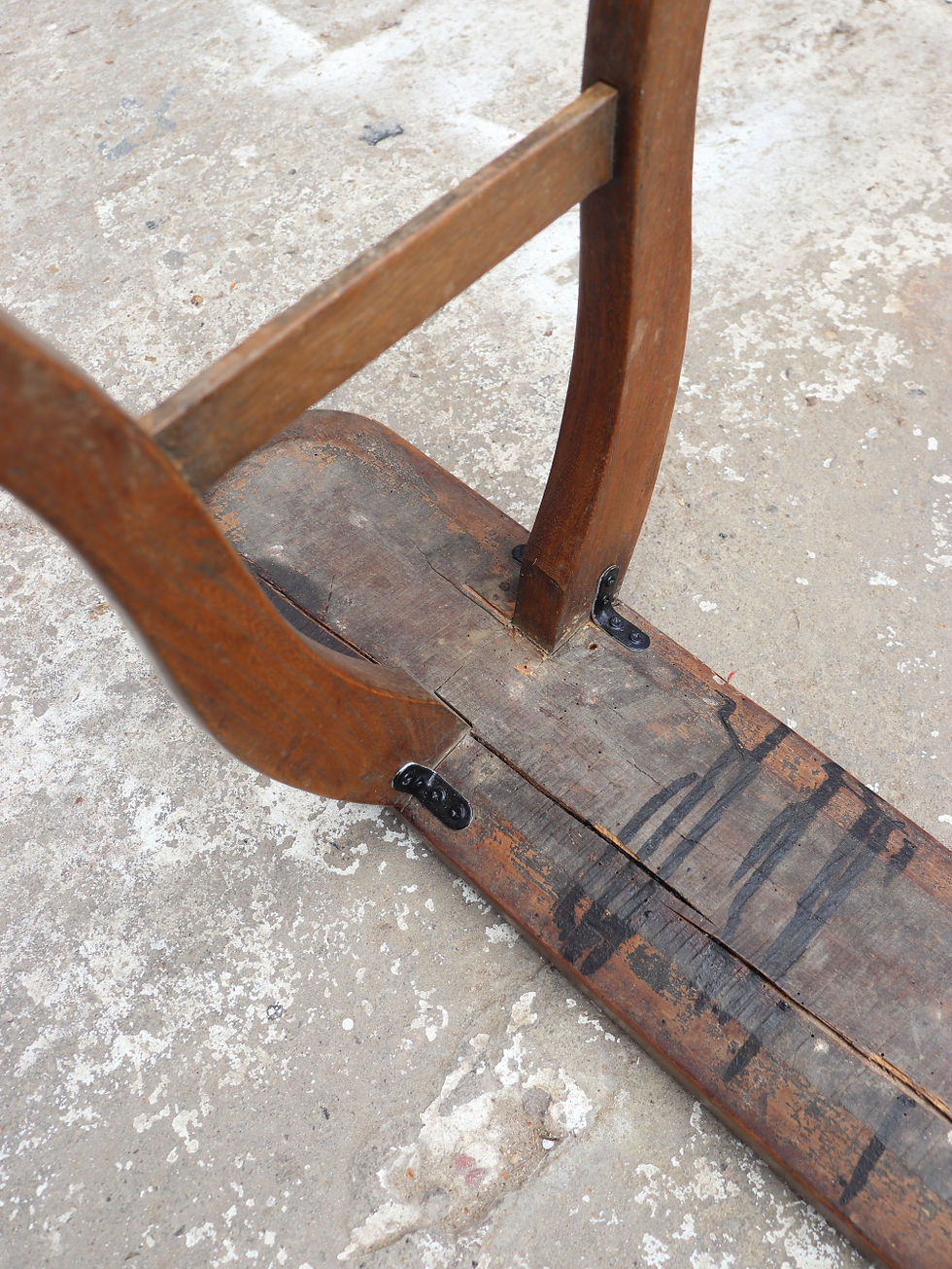 Thumbnail: Large Antique Oak French Rustic Bench