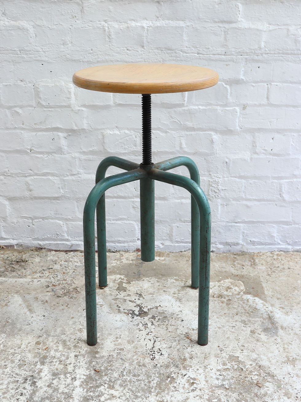 Thumbnail: Lovely Vintage Industrial Mullca French Swivel Stool