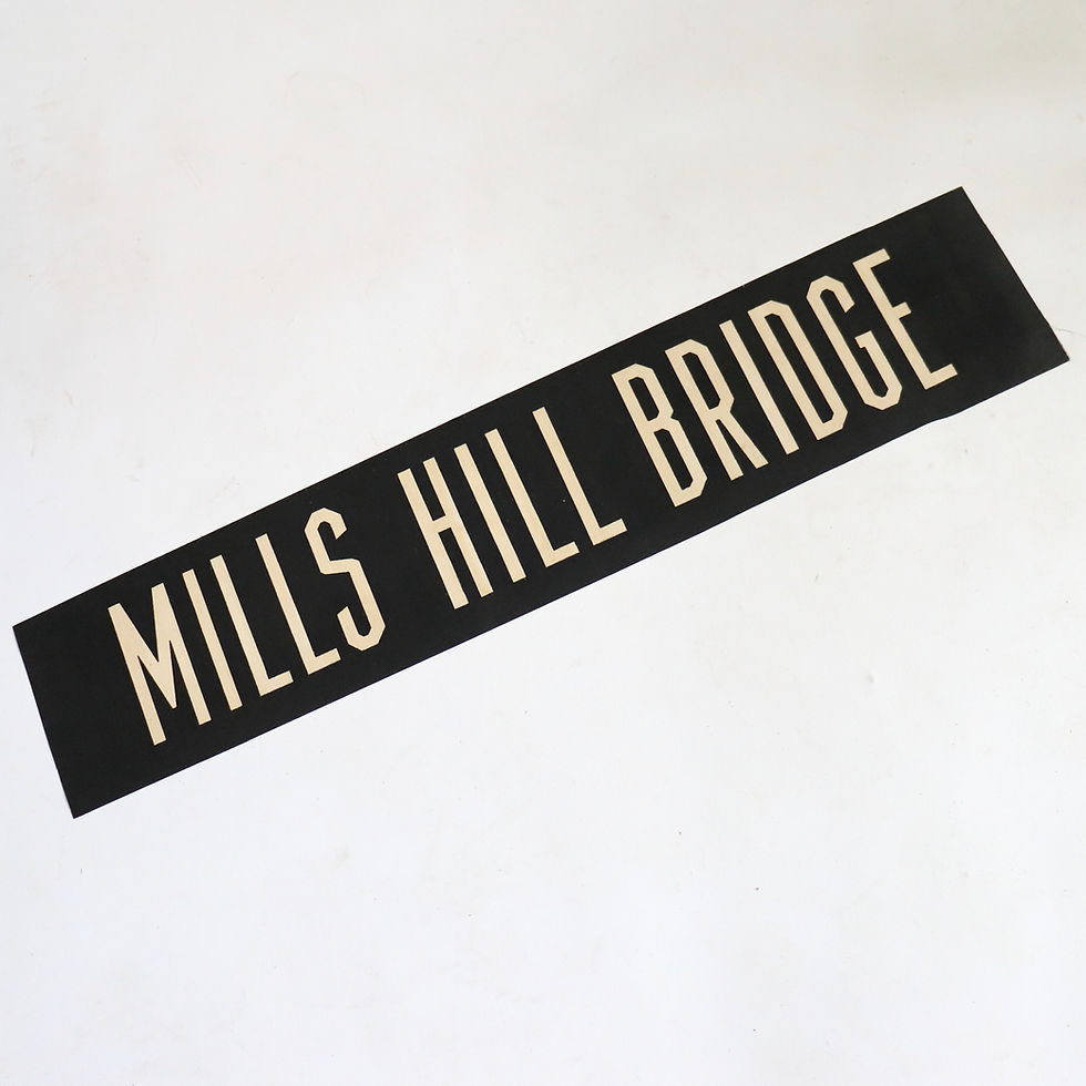 Thumbnail: Original Unframed 1965 Bus Blind Section - Mills Hill Bridge