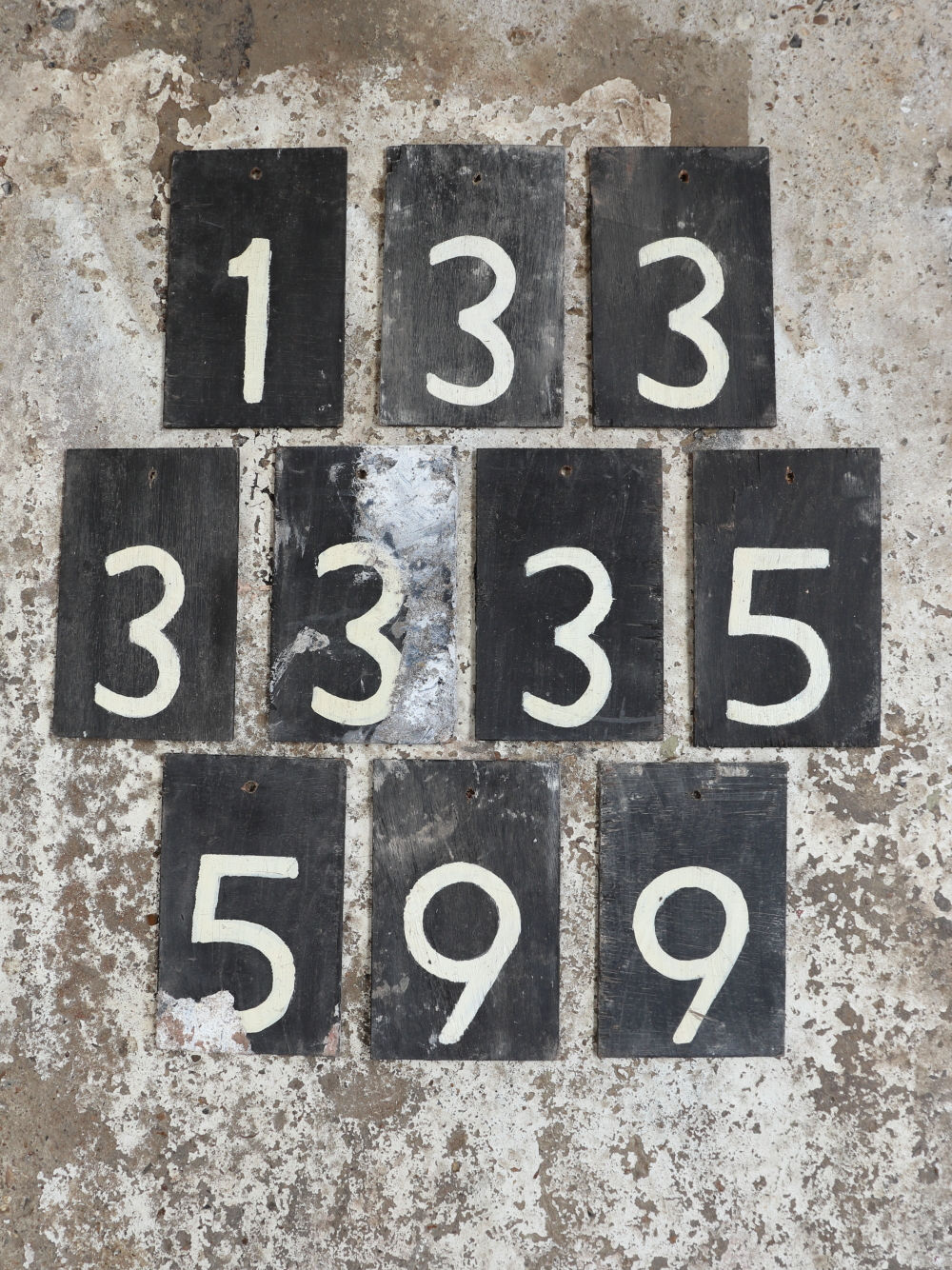 Clearance Job Lot Of 5 Double Sided Hand Painted Cricket Numbers