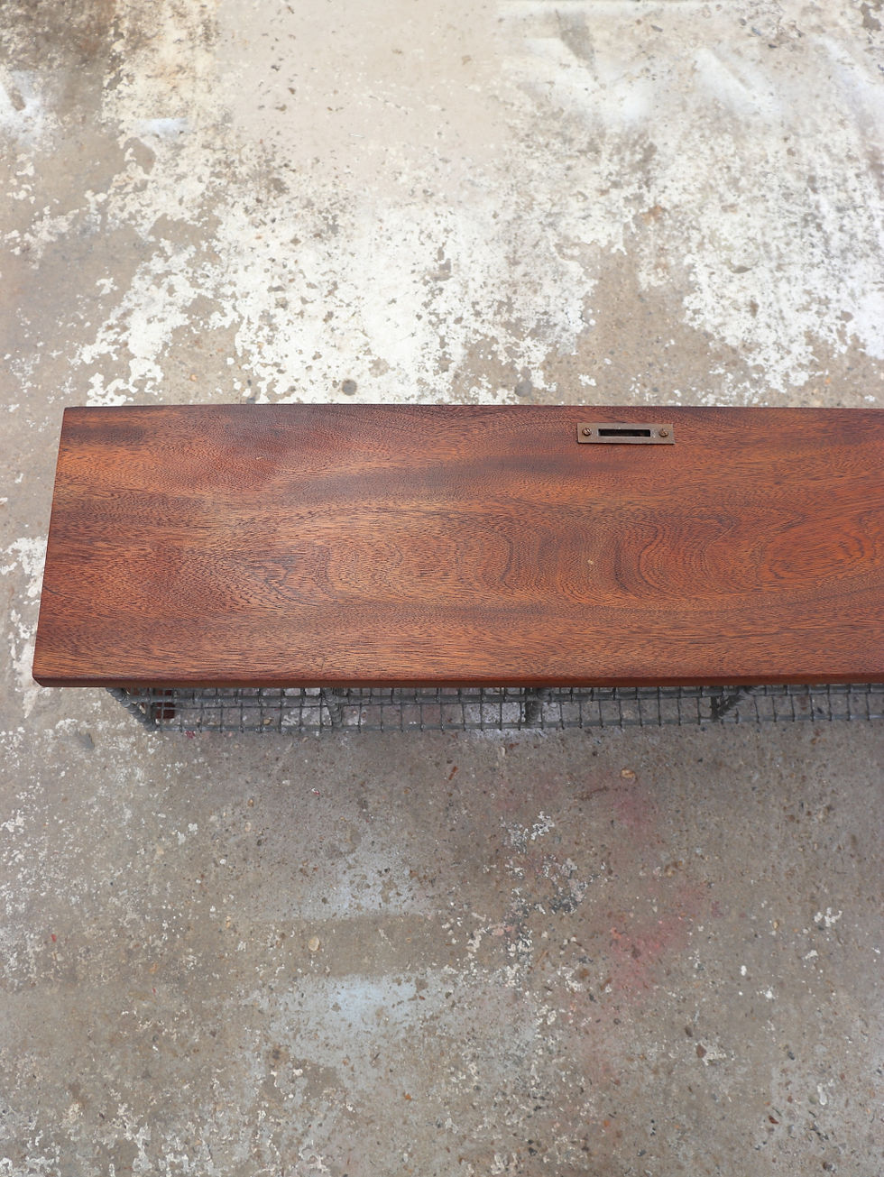 Thumbnail: Lovely Large Vintage School Bench With Shoe Storage