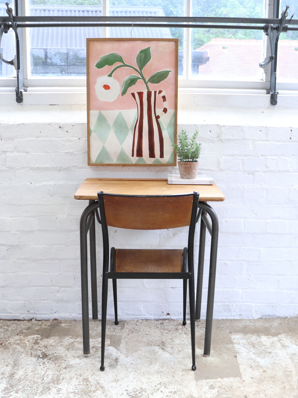 Vintage French School Desk And Chair