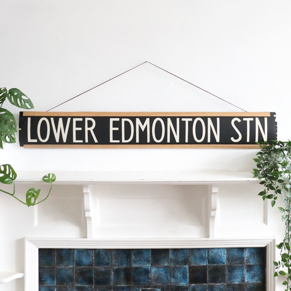 Original Unframed London Bus Blind Section - Lower Edmonton Stn