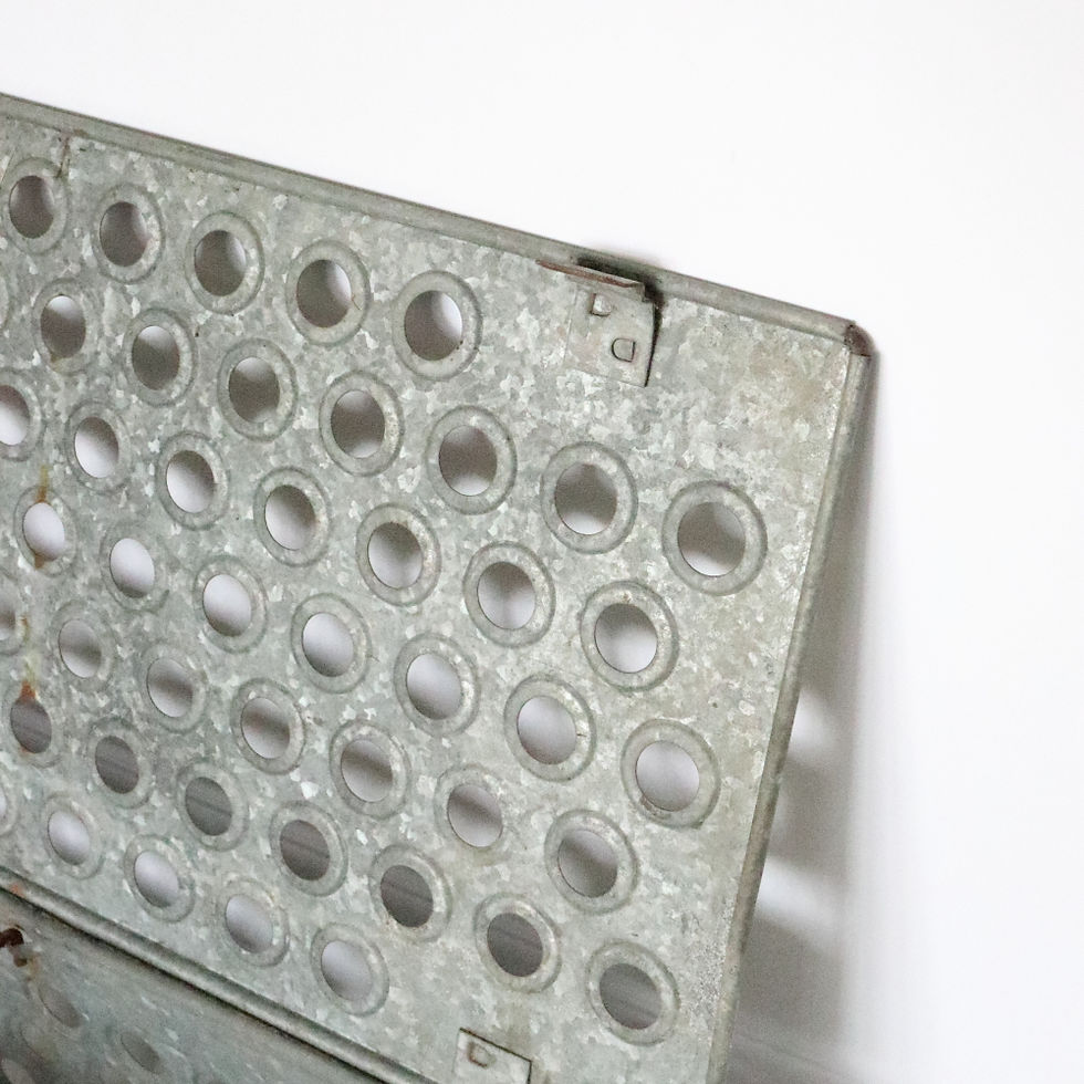 Thumbnail: Lovely Large Vintage Industrial Metal Lidded Crate
