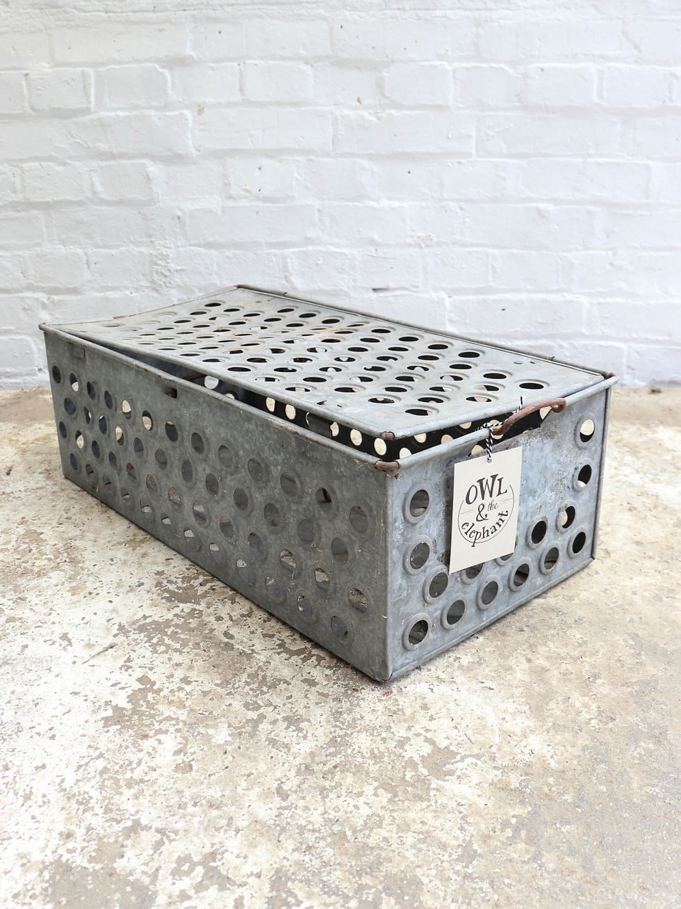 Thumbnail: Lovely Large Mars 1977 Vintage Industrial Metal Lidded Crate