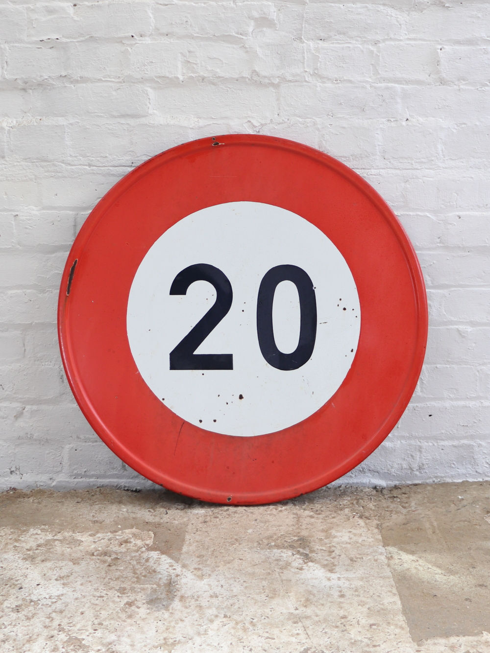 Large Original French Vintage Road Safety Sign