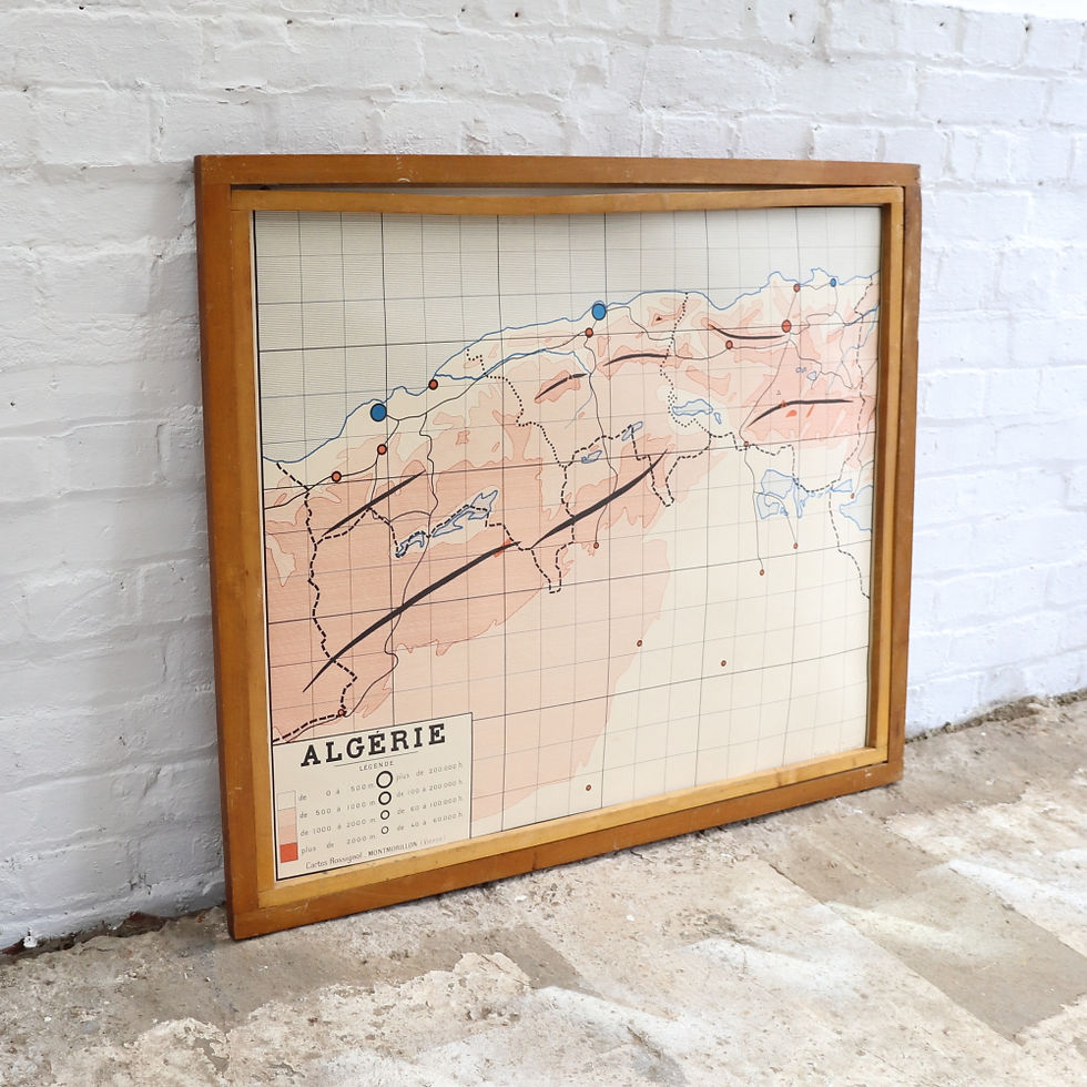 Thumbnail: Vintage Double Sided French School Map - Tunisia And Algeria