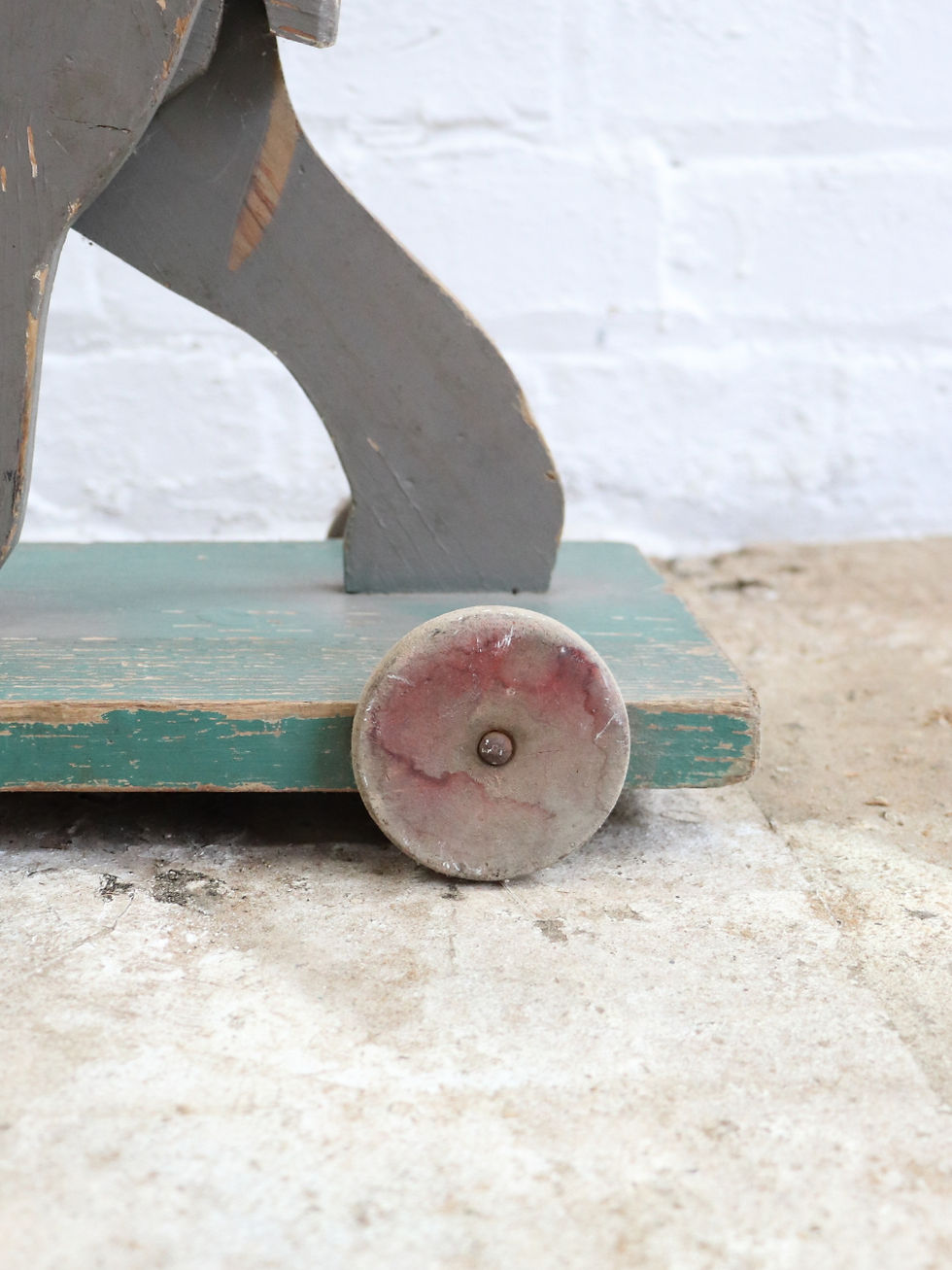 Thumbnail: Lovely Large Antique French Wooden Pull Along Toy