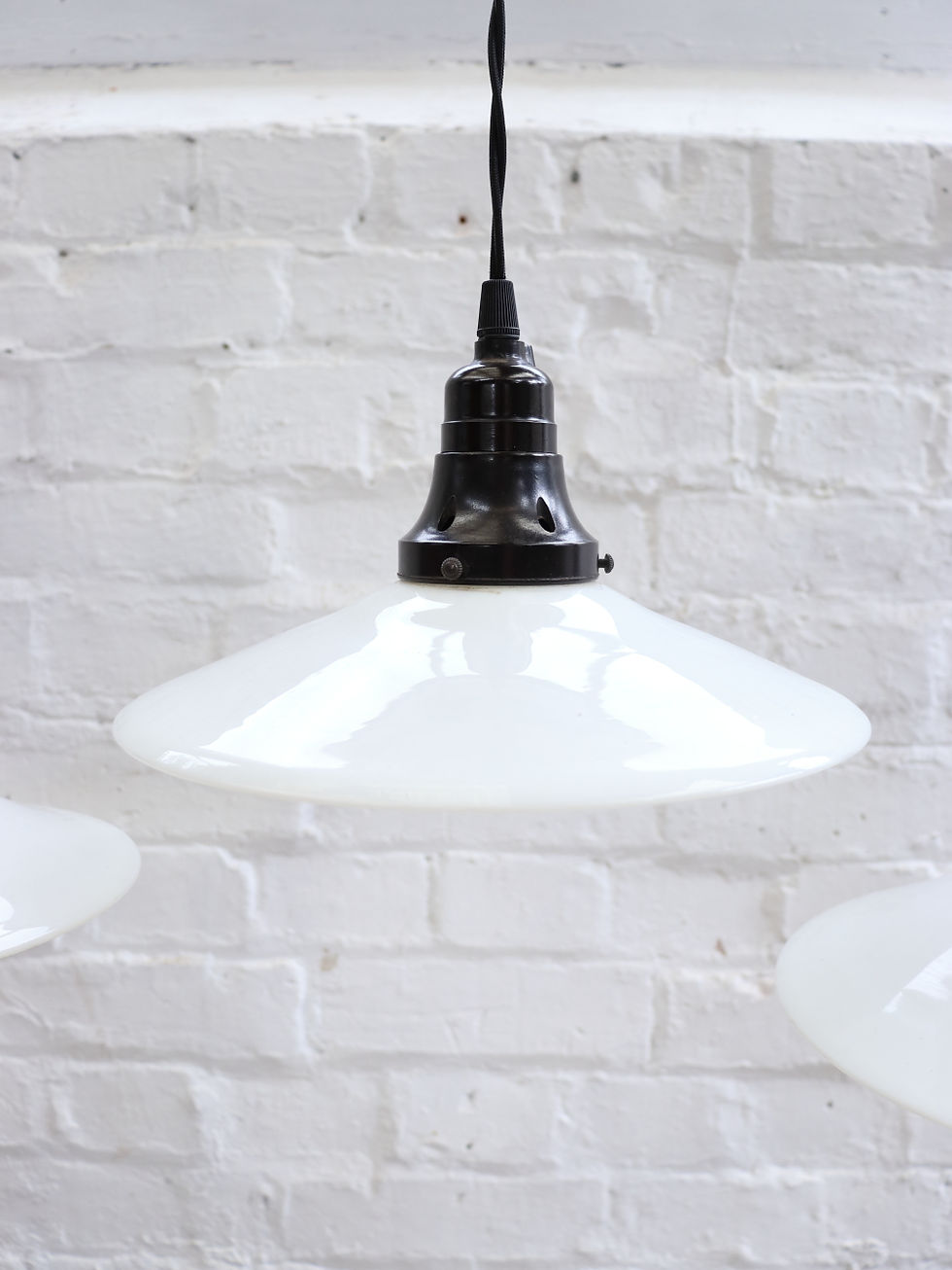 Thumbnail: Vintage French Opaline Coolie Pendant Shades - 3 Available