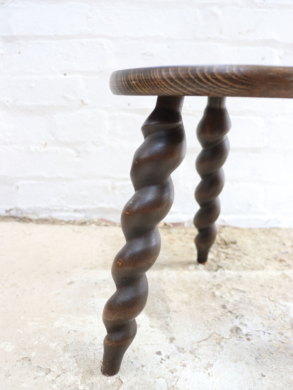 Thumbnail: Beautiful Small Vintage French Barley Twist Stool