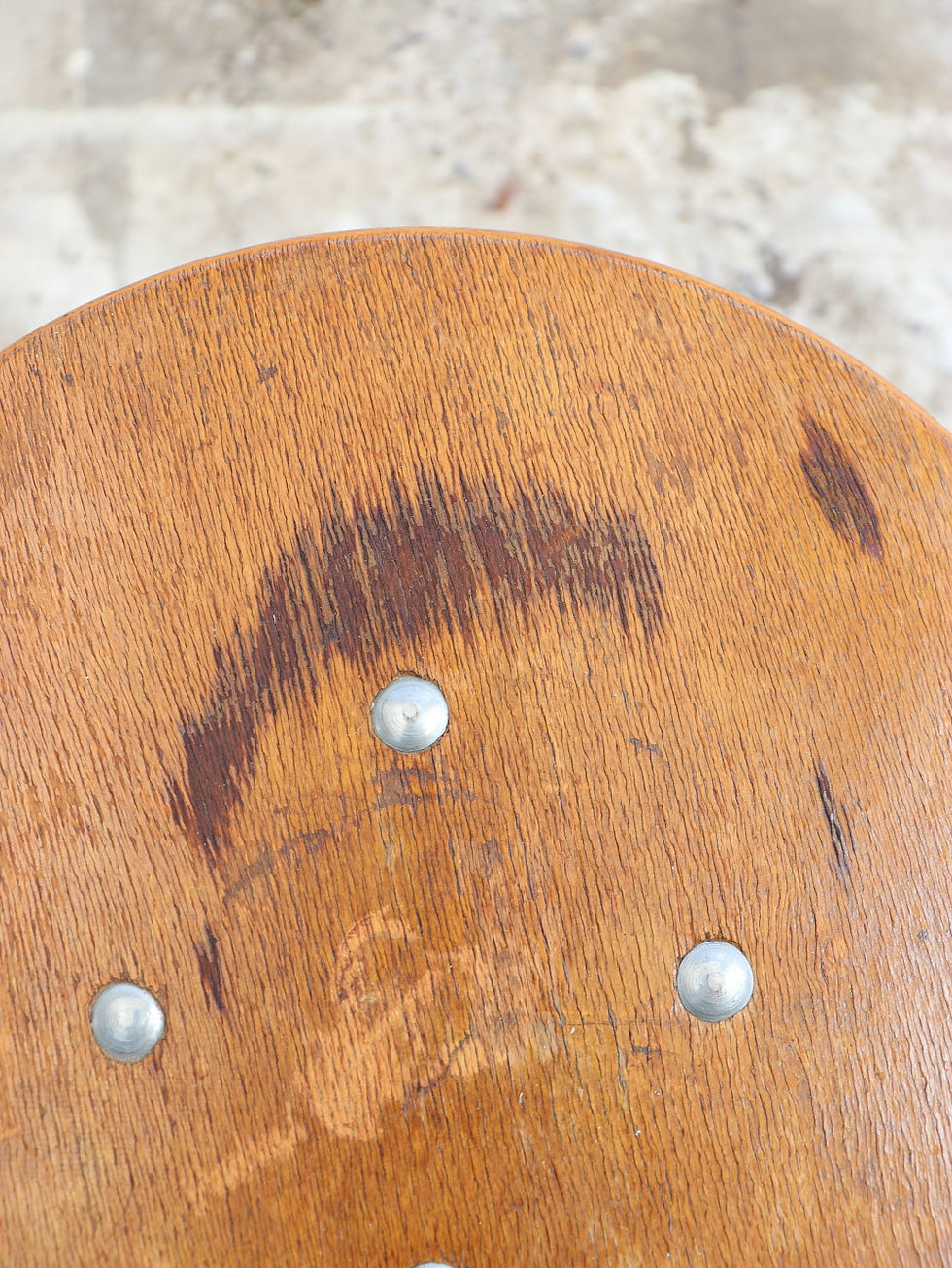 Thumbnail: Vintage Industrial University Swivel Stool