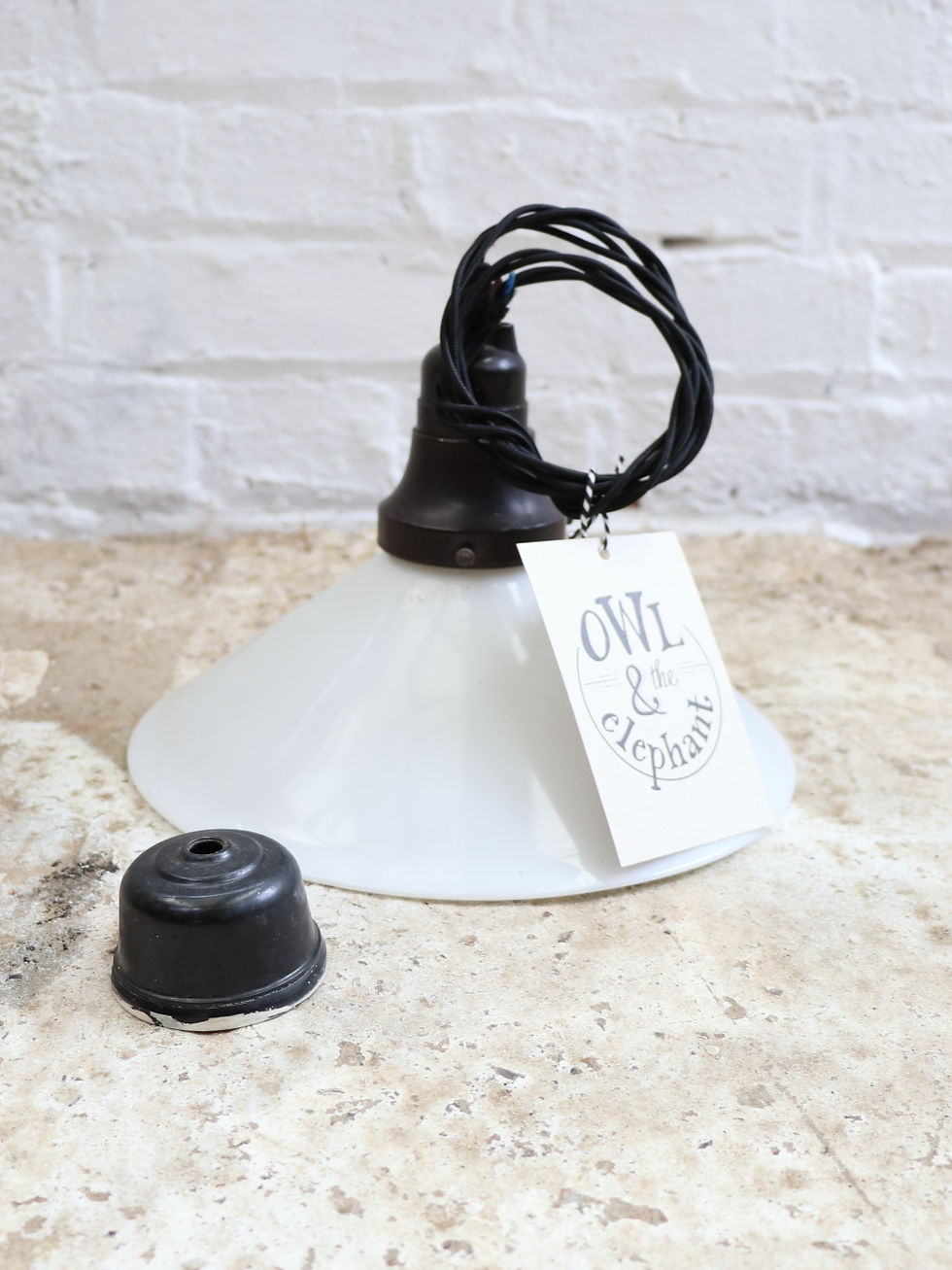 Thumbnail: Vintage French Opaline Coolie Pendant Shade