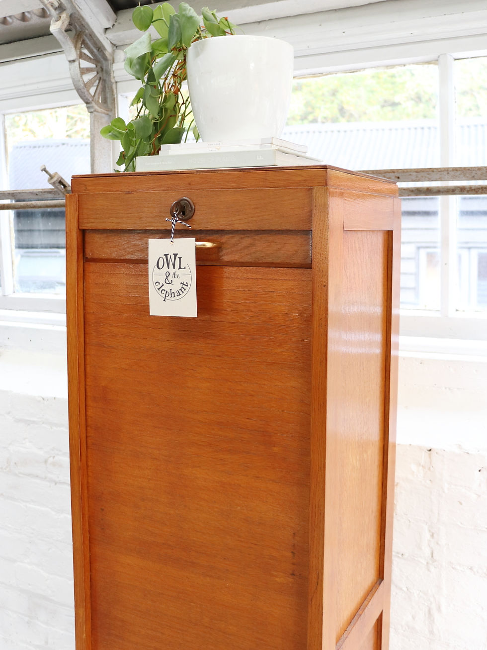 Thumbnail: Beautiful Vintage Single Tambour Fronted Cabinet