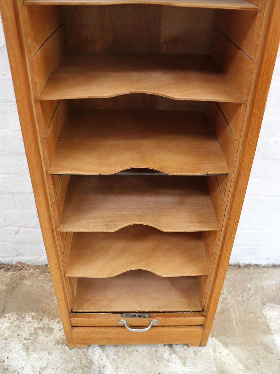 Thumbnail: Beautiful Antique Single Tambour Fronted Cabinet