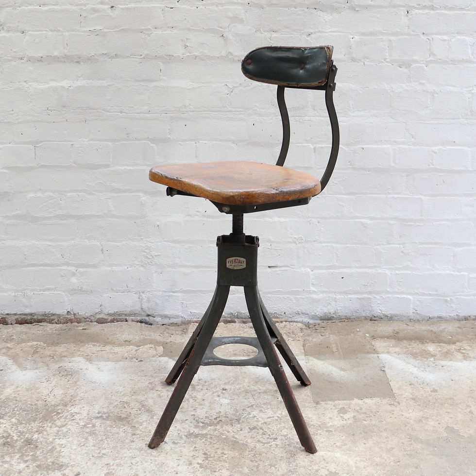 Thumbnail: Lovely Vintage Evertaut Adjustable Factory Chair