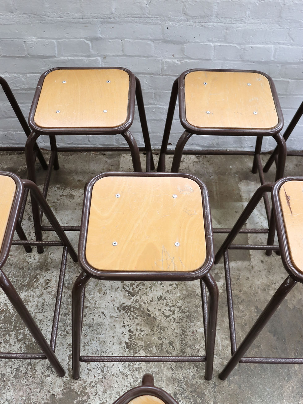 Thumbnail: French Stackable Vintage School Stools - 8 available