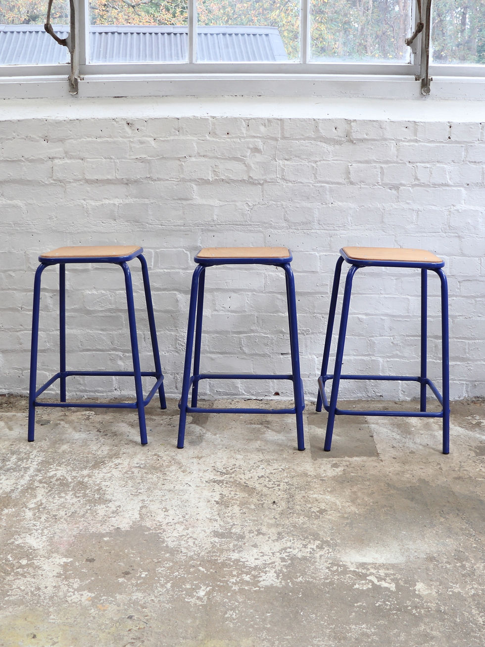 Thumbnail: Vintage French Stackable School Stools - 6 available