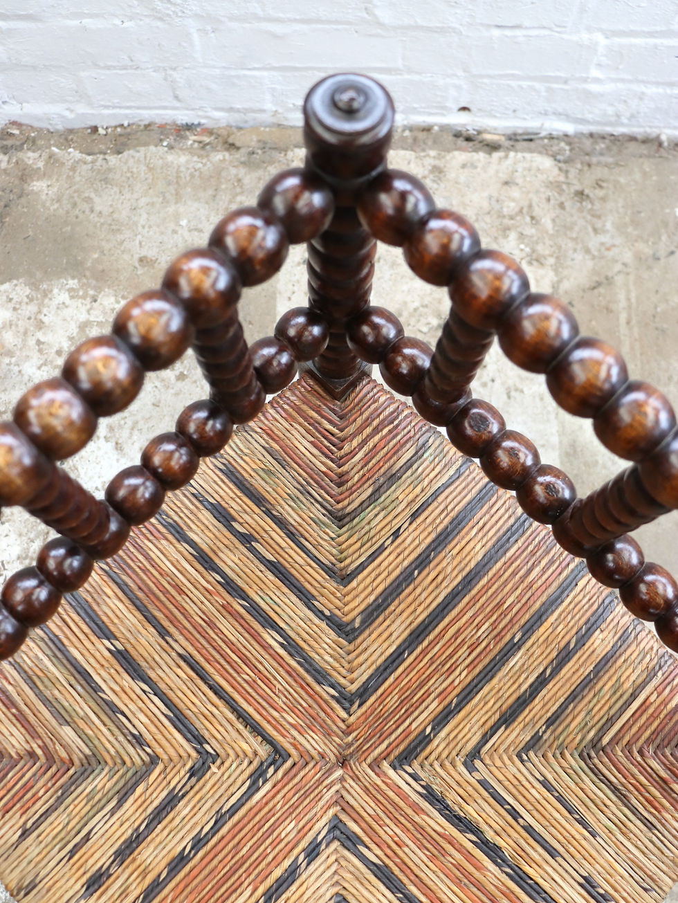 Thumbnail: Beautiful Vintage French Corner Bobbin Chair