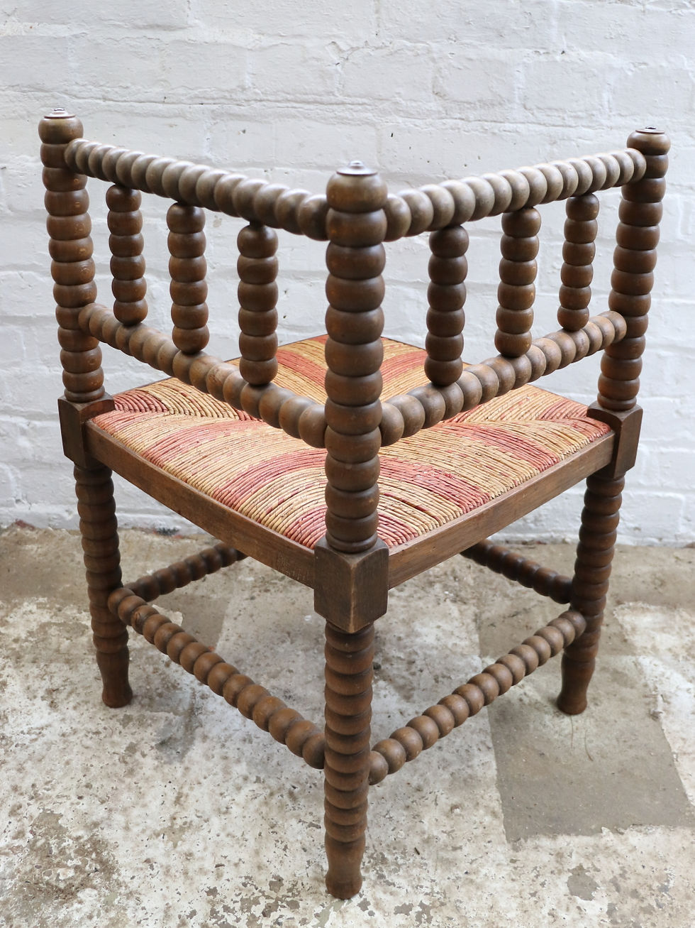 Thumbnail: Beautiful Vintage French Corner Bobbin Chair