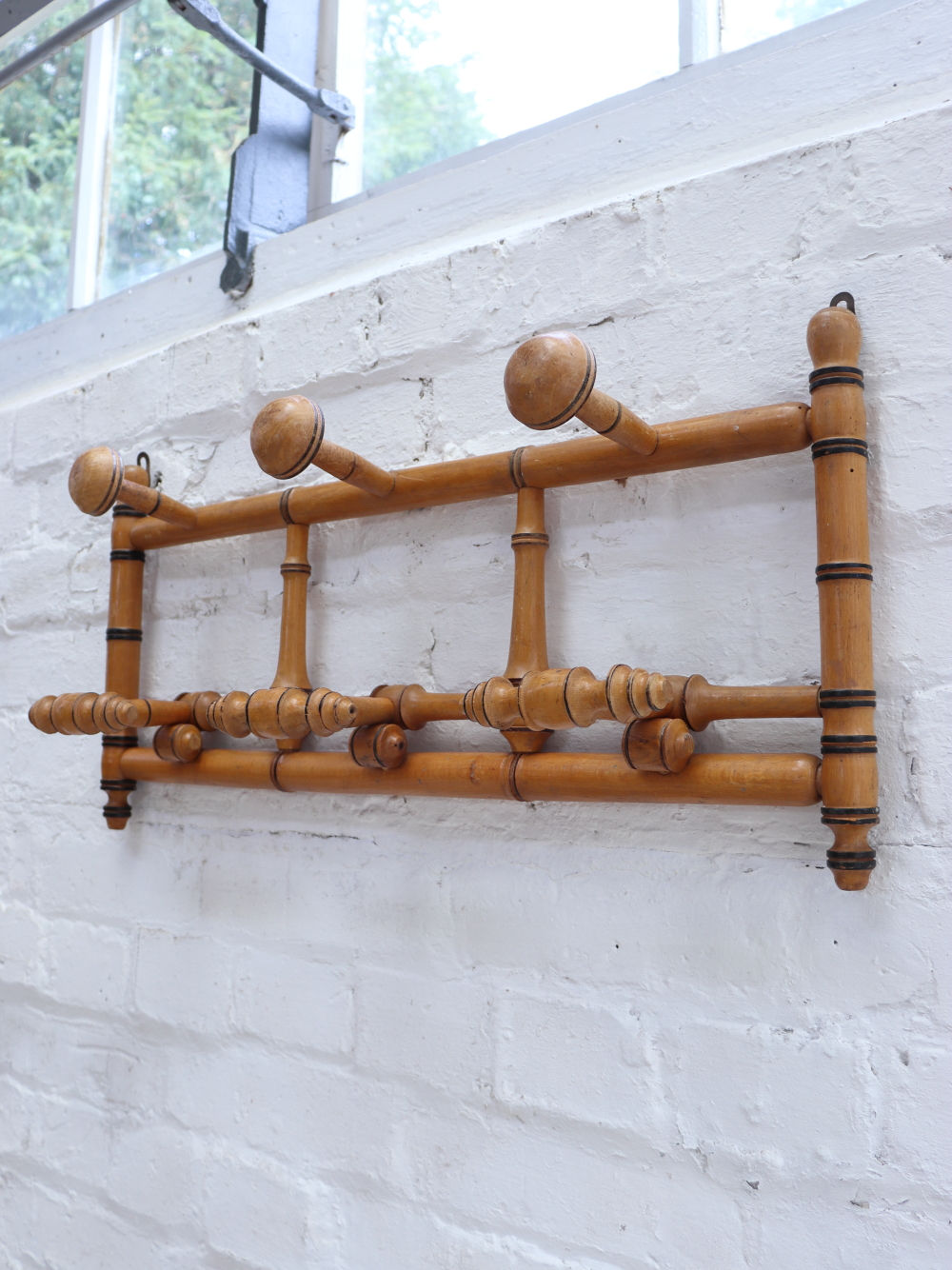 Antique French Faux Bamboo Coat Rack