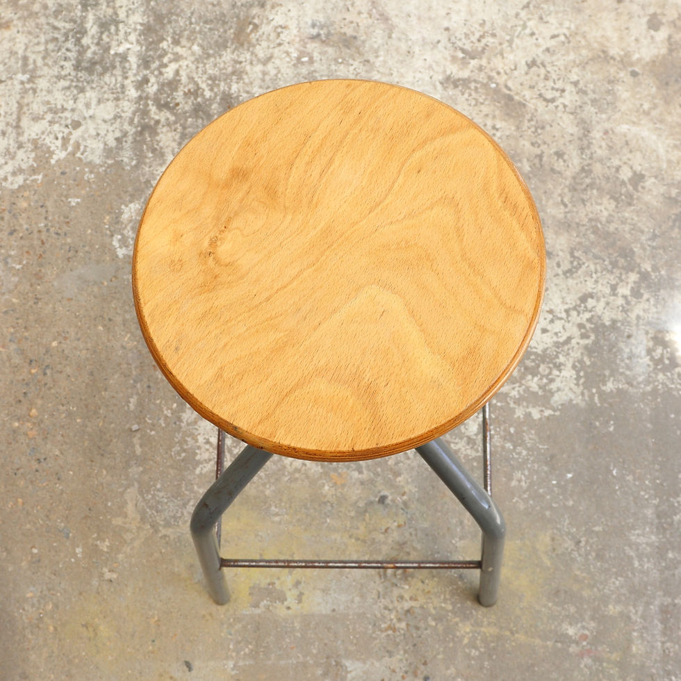Thumbnail: Lovely Vintage Industrial French Swivel Stool