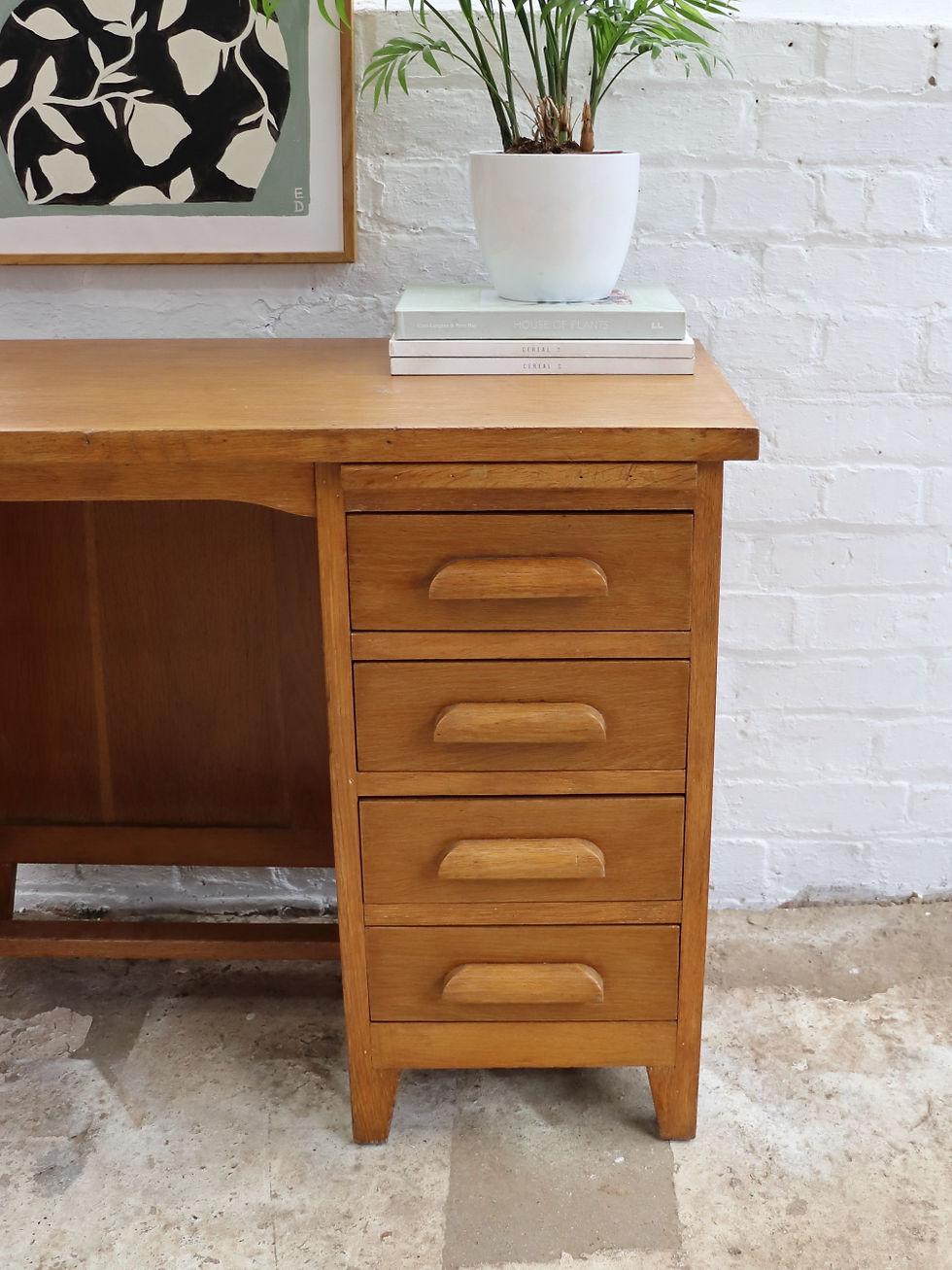 Thumbnail: Beautiful Small Vintage French Wooden Desk