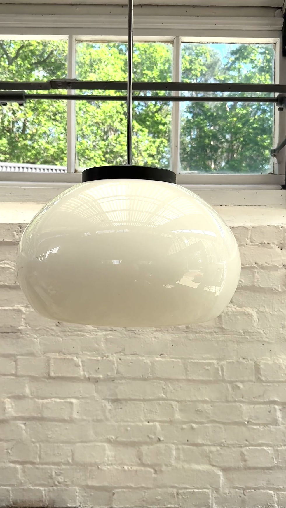 Thumbnail: Beautiful Extra Large Vintage Opaline Pendant Light