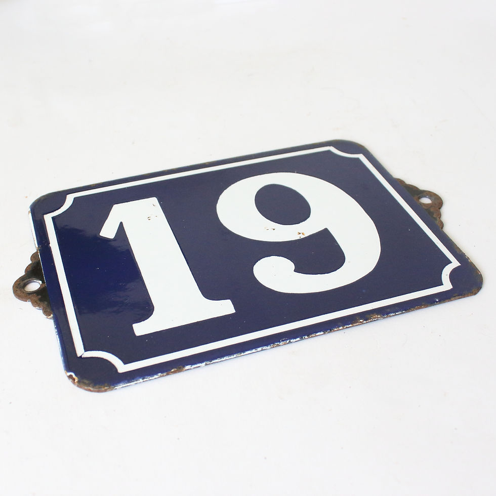 Thumbnail: Large French Enamel House Numbers 20cm x 15cm
